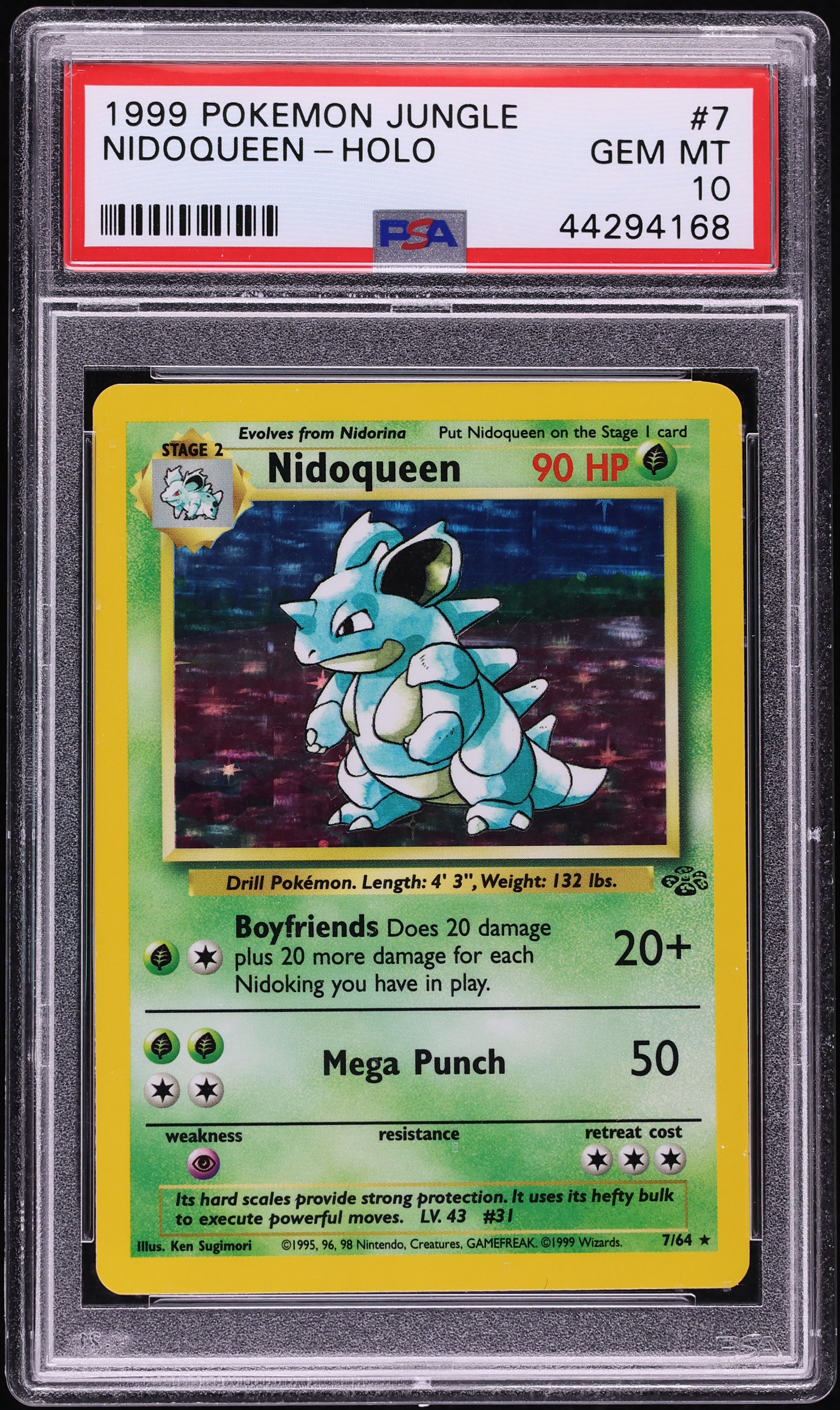 1999 Pokemon Jungle Holo Nidoqueen #7 PSA 10 GEM MINT