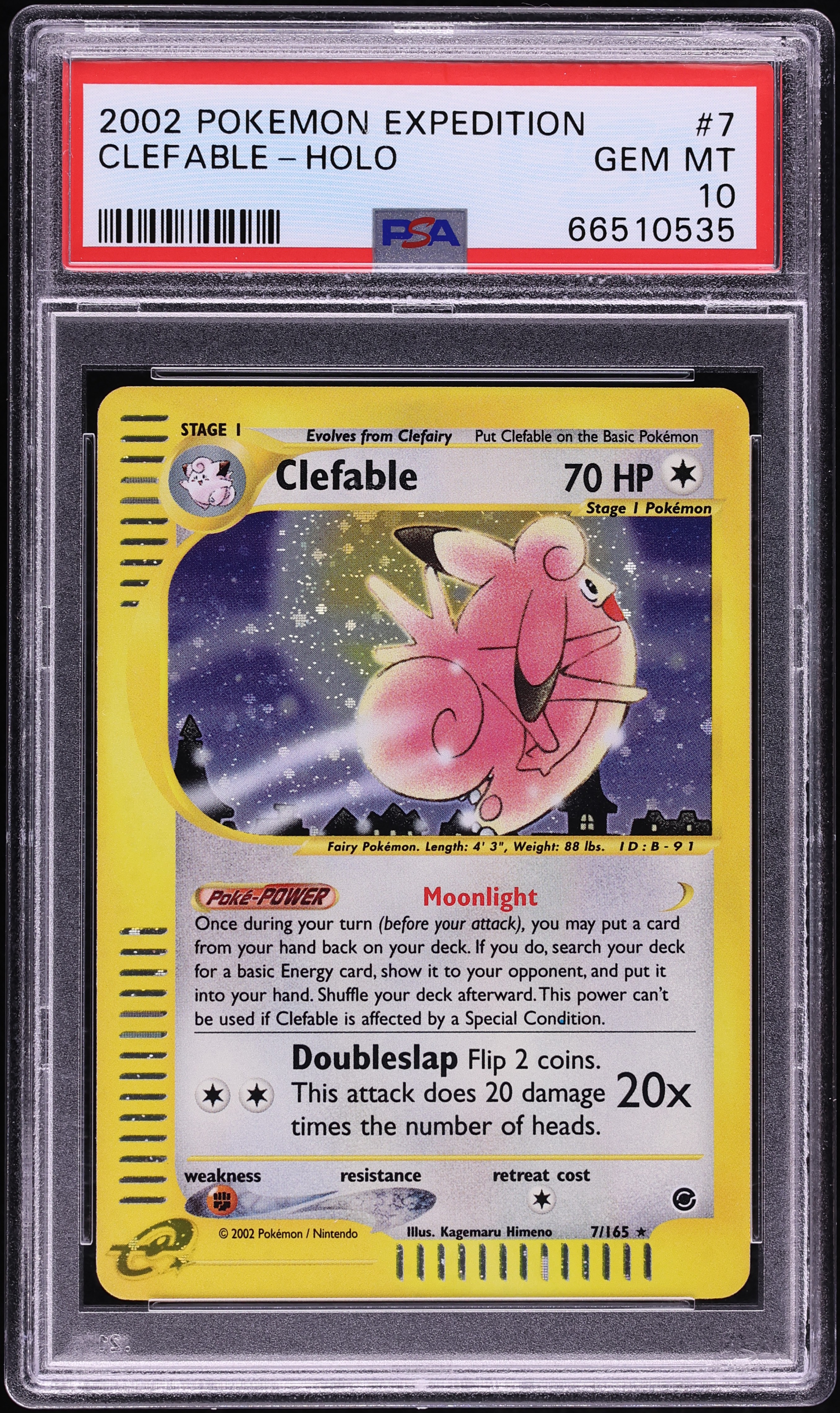 2002 Pokemon Expedition Holo Clefable #7 PSA 10 GEM MINT