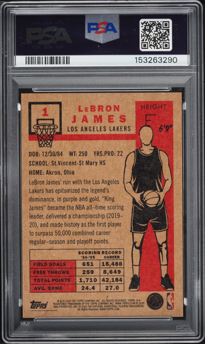 2025 Topps Living LeBron James #1 PSA 9 MINT