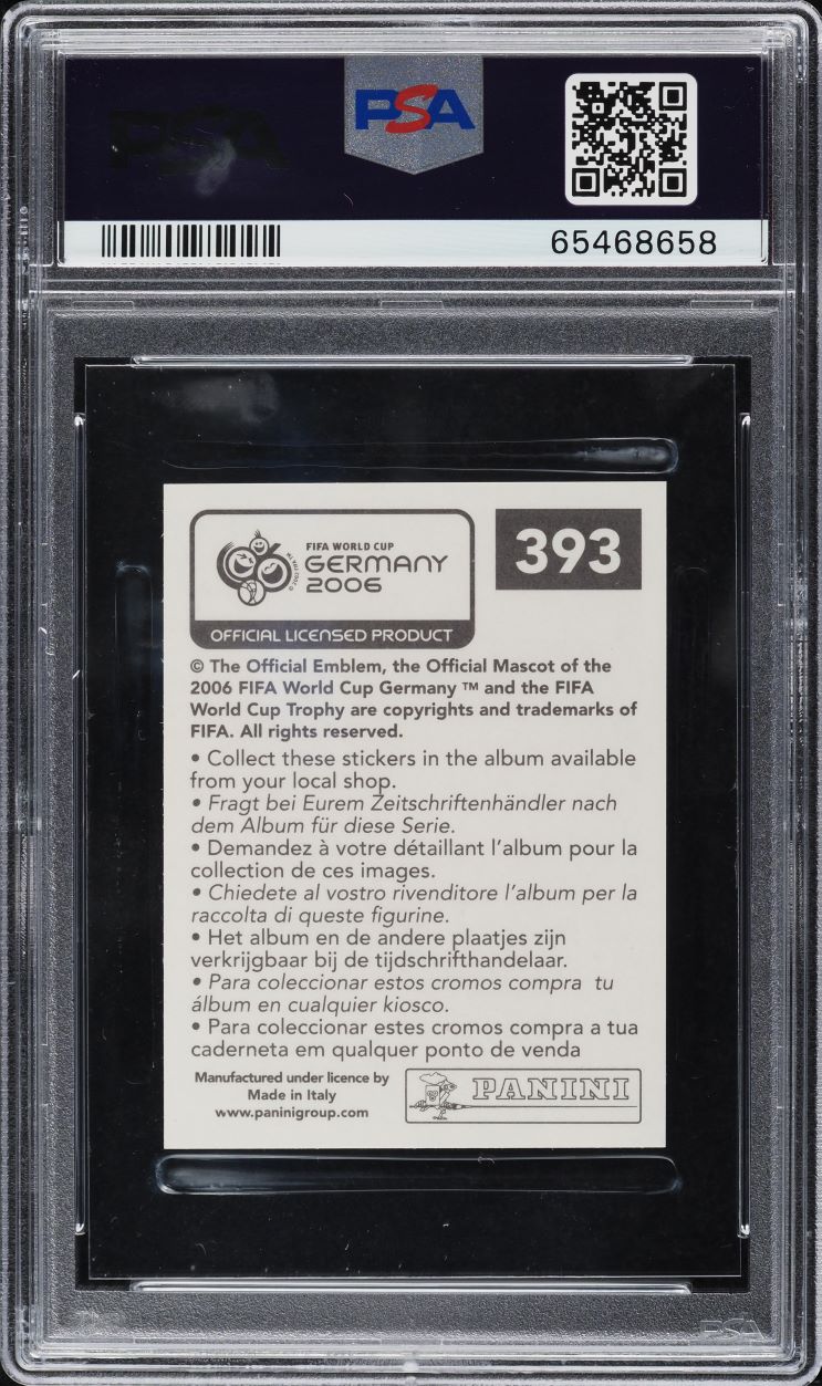 2006 Panini World Cup Germany Sticker Ronaldinho #393 PSA 10 GEM MINT