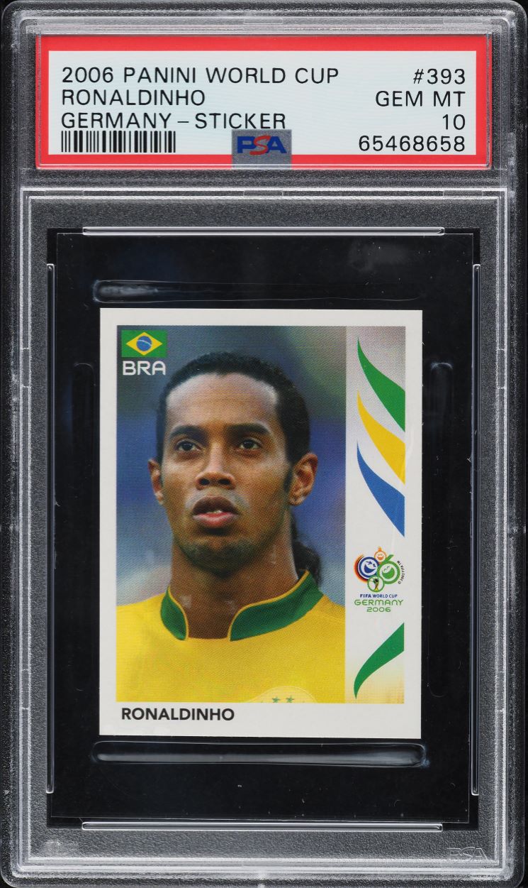 2006 Panini World Cup Germany Sticker Ronaldinho #393 PSA 10 GEM MINT