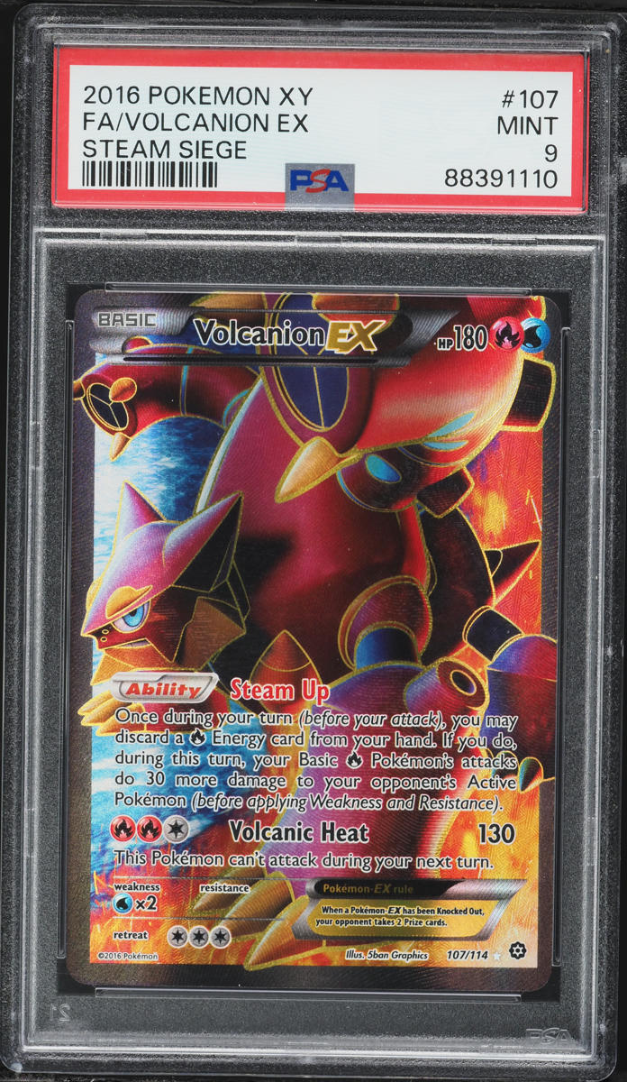 2016 Pokemon XY Steam Siege Full Art Volcanion EX #107 PSA 9 MINT