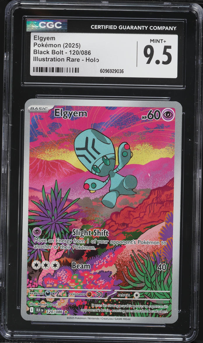 2025 Pokemon Scarlet & Violet Black Bolt IR Elgyem #120 CGC 9.5 MINT+
