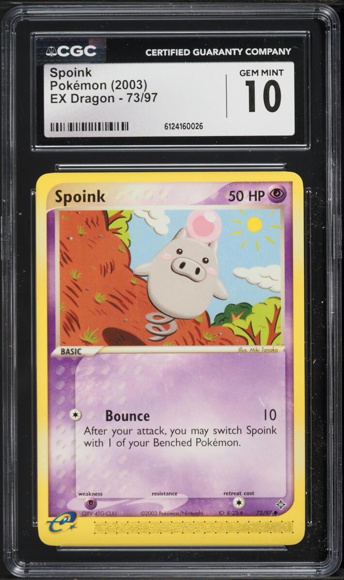 2003 Pokemon EX Dragon Spoink #73 CGC 10 GEM MINT