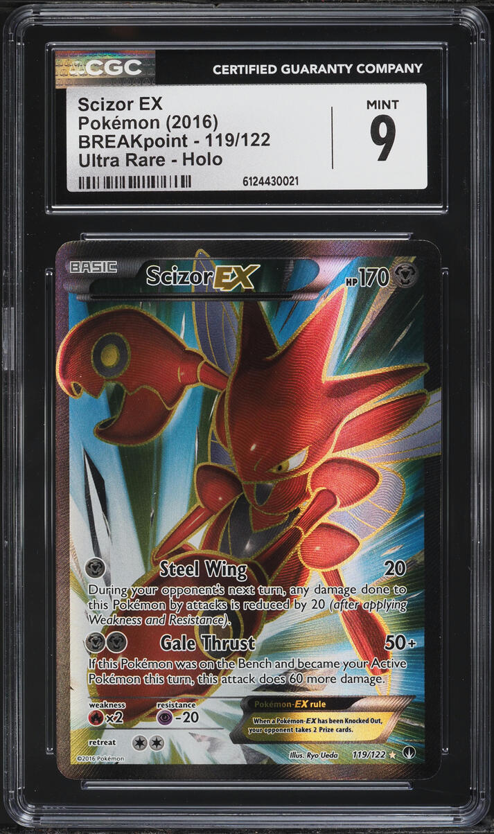 2016 Pokemon XY BREAKpoint Full Art Scizor EX #119 CGC 9 MINT