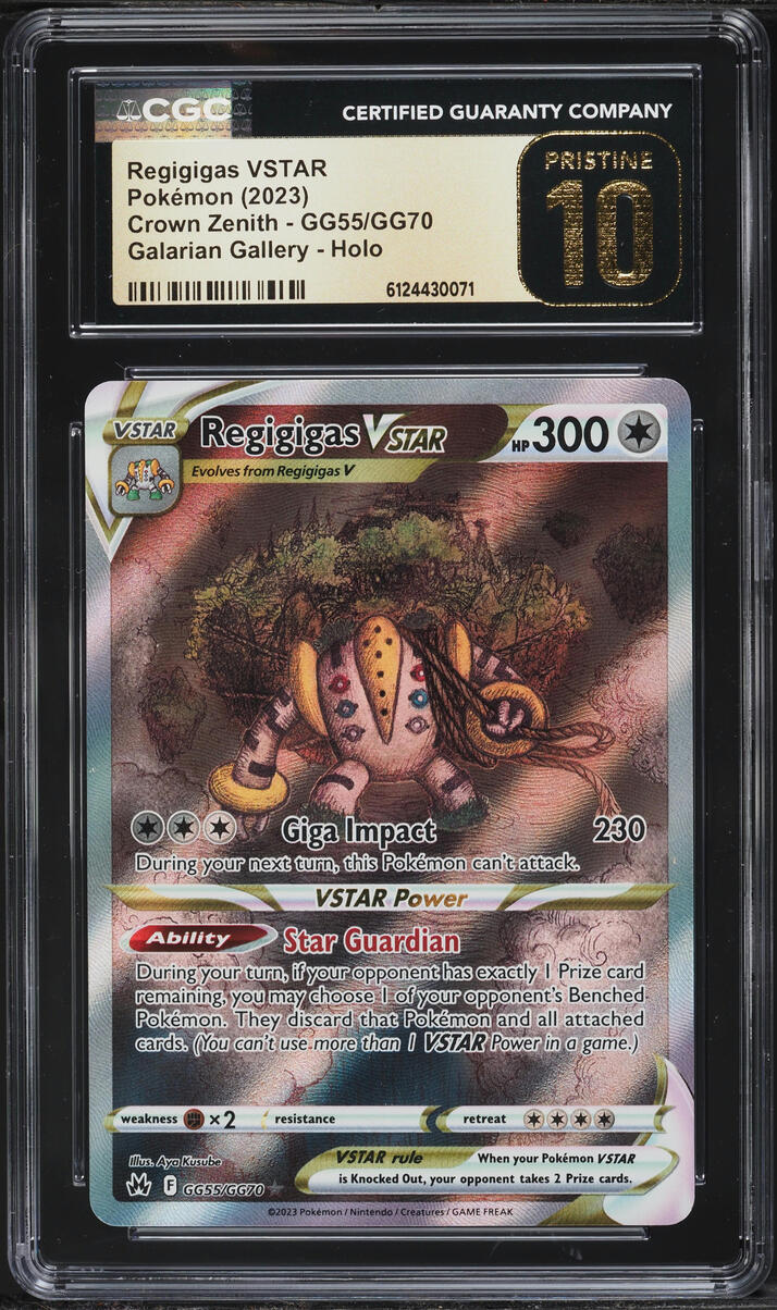 2023 Pokemon Sword & Shield Crown Zenith Alt Art Regigigas VSTAR #GG55 CGC 10 PRISTINE