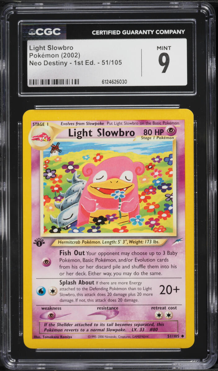 2002 Pokemon Neo Destiny 1st Edition Light Slowbro #51 CGC 9 MINT