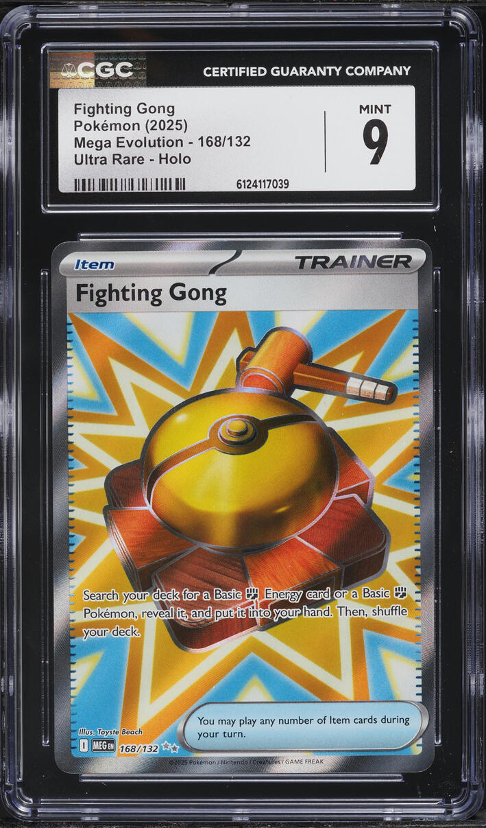 2025 Pokemon Mega Evolution Full Art Fighting Gong #168 CGC 9 MINT