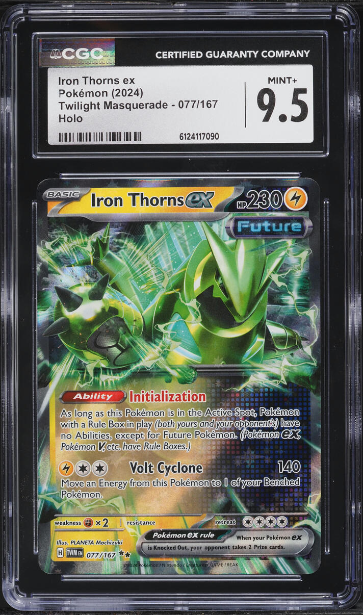 2024 Pokemon Scarlet & Violet Twilight Masquerade Holo Iron Thorns ex #77 CGC 9.5 MINT+
