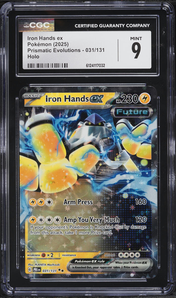 2025 Pokemon Scarlet & Violet Prismatic Evolutions Holo Iron Hands ex #31 CGC 9 MINT
