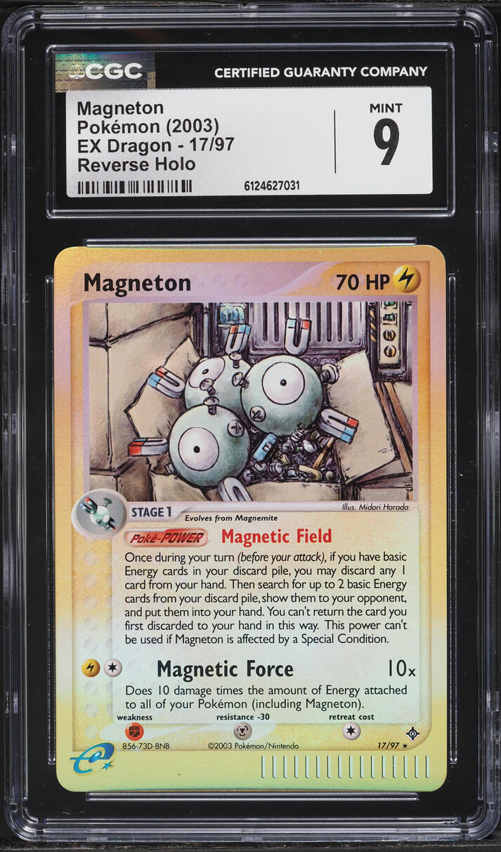 2003 Pokemon EX Dragon Reverse Holo Magneton #17 CGC 9 MINT