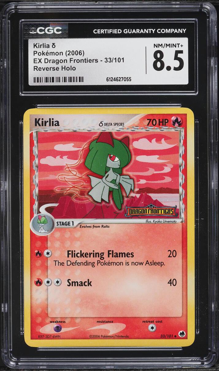 2006 Pokemon EX Dragon Frontiers Reverse Holo Kirlia #33 CGC 8.5 NM-MT+