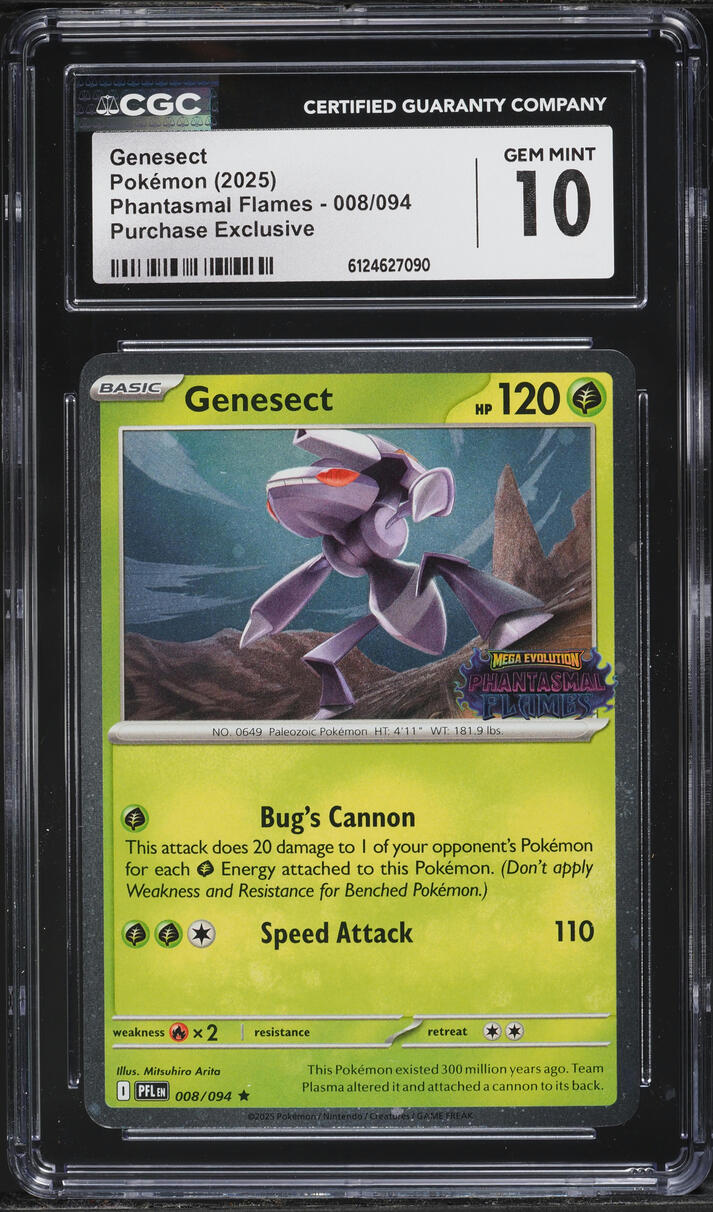 2025 Pokemon Phantasmal Flames Purchase Exclusive Genesect #008 CGC 10 GEM MINT