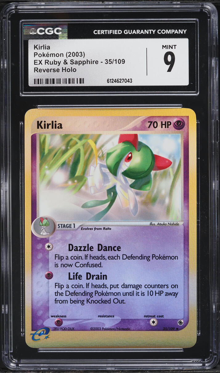2003 Pokemon EX Ruby & Sapphire Reverse Holo Kirlia #35 CGC 9 MINT