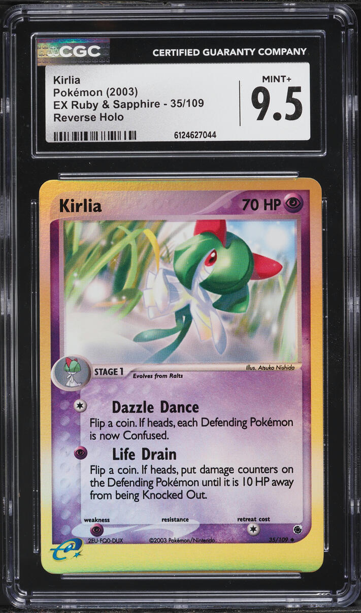 2003 Pokemon EX Ruby & Sapphire Reverse Holo Kirlia #35 CGC 9.5 MINT+