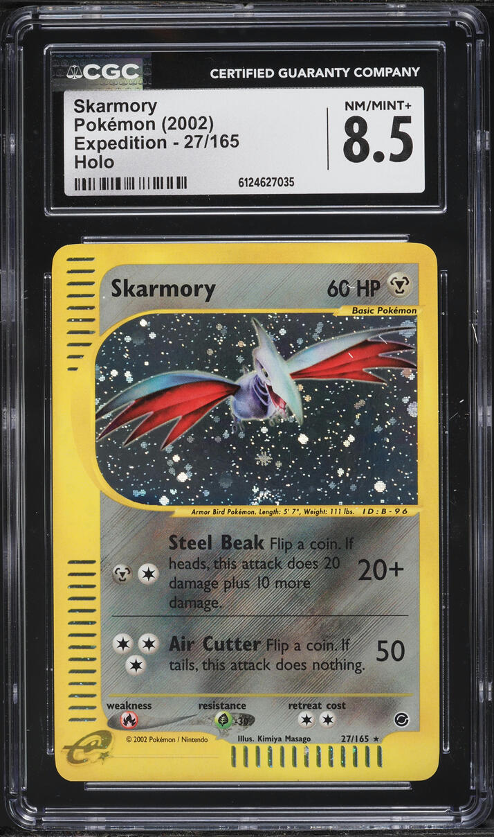 2002 Pokemon Expedition Holo Skarmory #27 CGC 8.5 NM-MT+