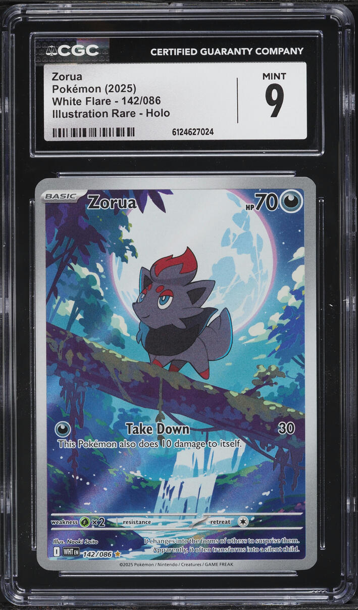 2025 Pokemon Scarlet & Violet White Flare IR Zorua #142 CGC 9 MINT