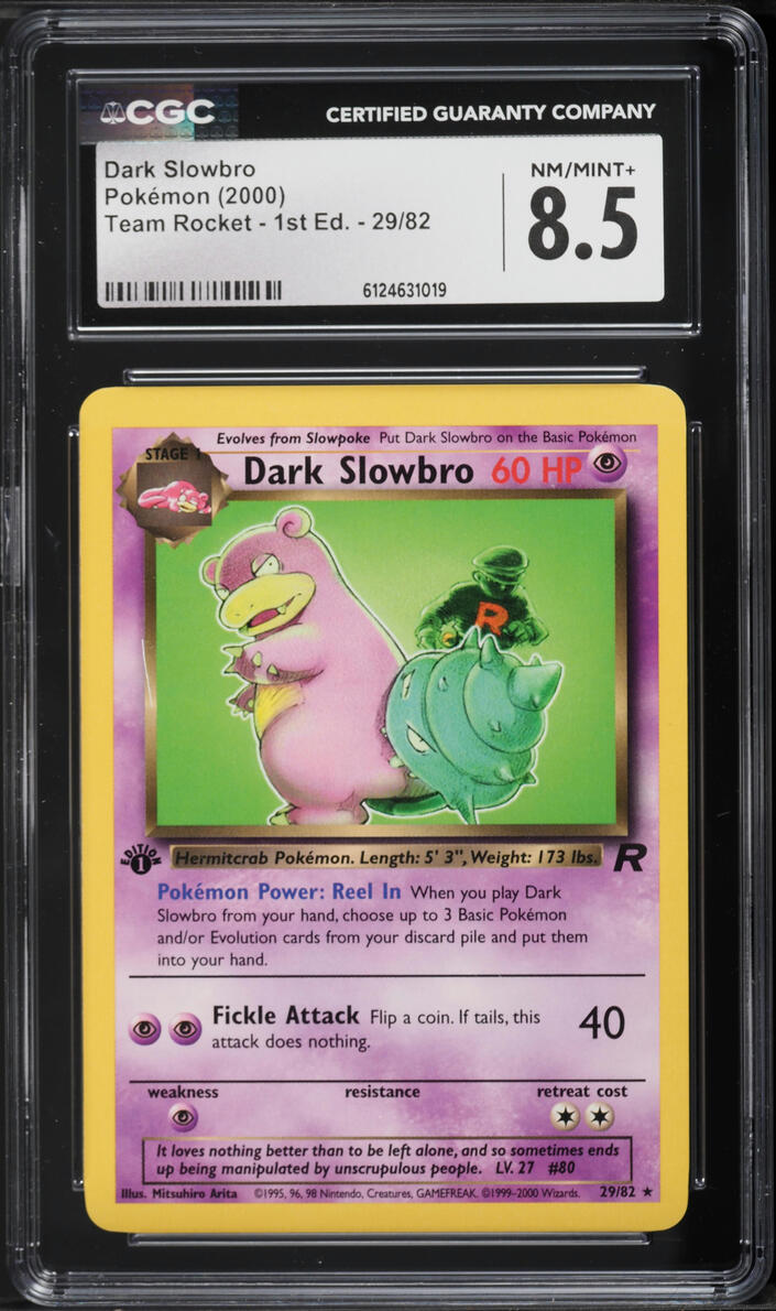 2000 Pokemon Team Rocket 1st Edition Dark Slowbro #29 CGC 8.5 NM-MT+