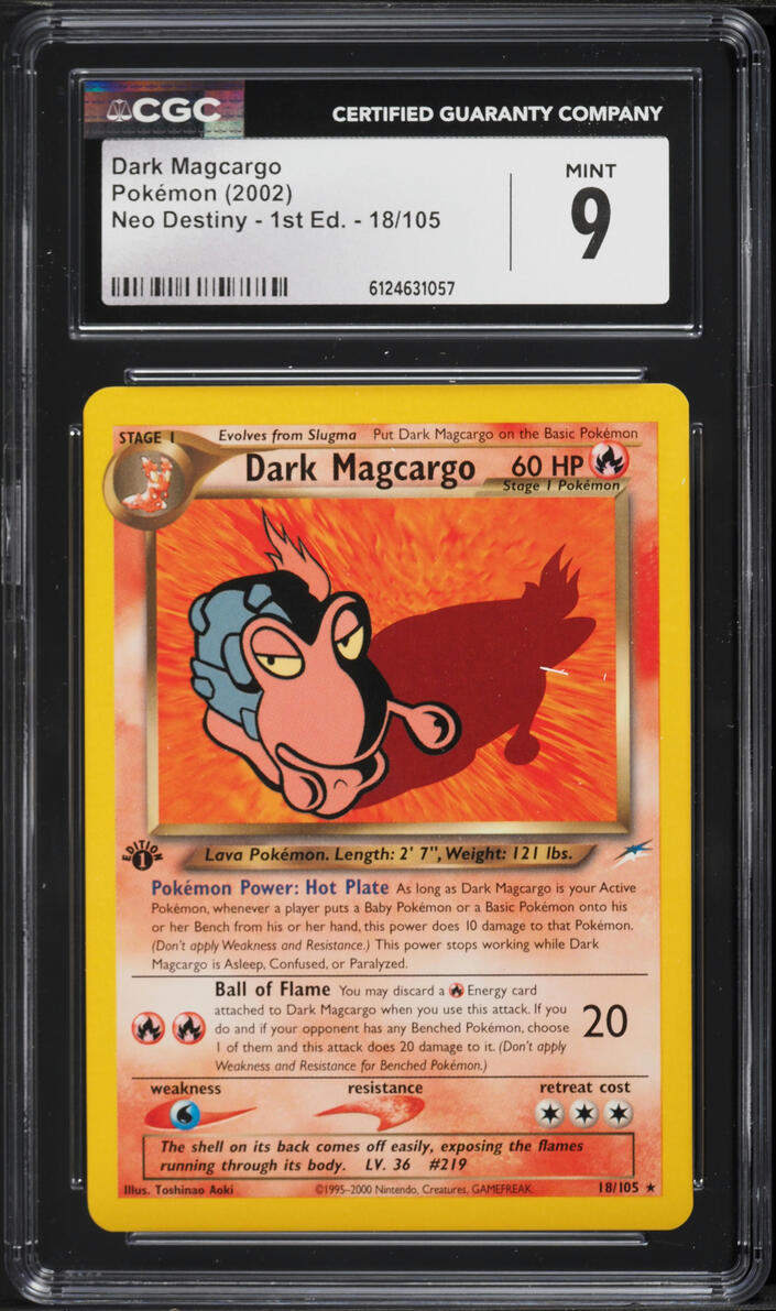 2002 Pokemon Neo Destiny 1st Edition Dark Magcargo #18 CGC 9 MINT