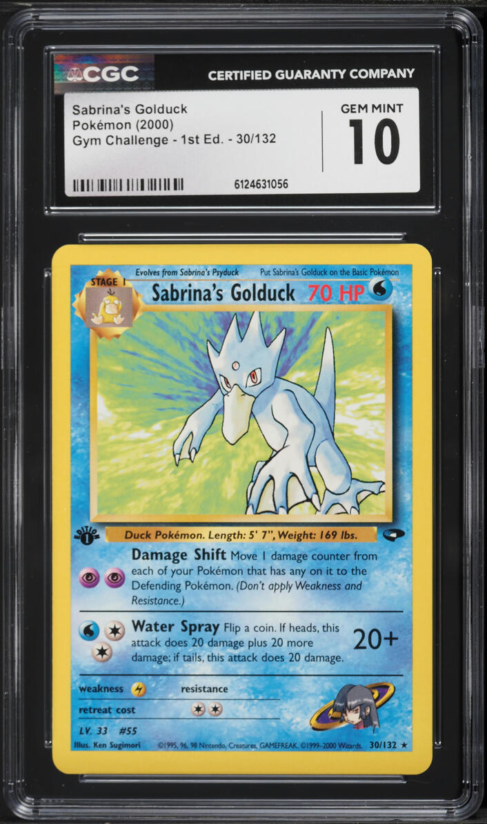 2000 Pokemon Gym Challenge 1st Edition Sabrina's Golduck #30 CGC 10 GEM MINT