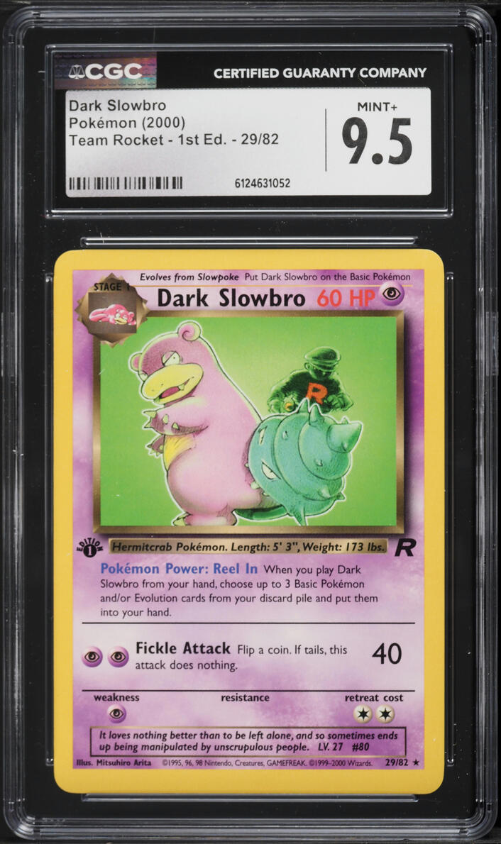 2000 Pokemon Team Rocket 1st Edition Dark Slowbro #29 CGC 9.5 MINT+