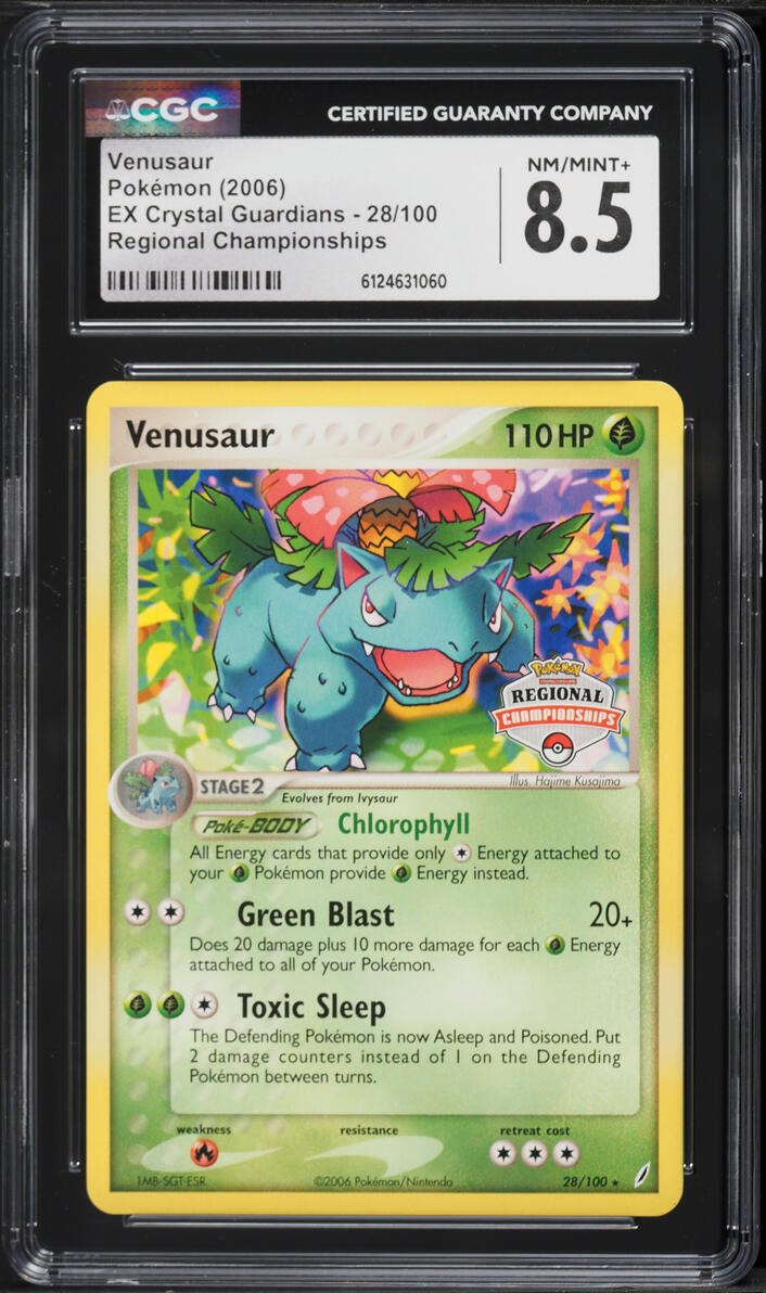 2006 Pokemon EX Crystal Guardians Regional Championships Venusaur #28 CGC 8.5 NM-MT+