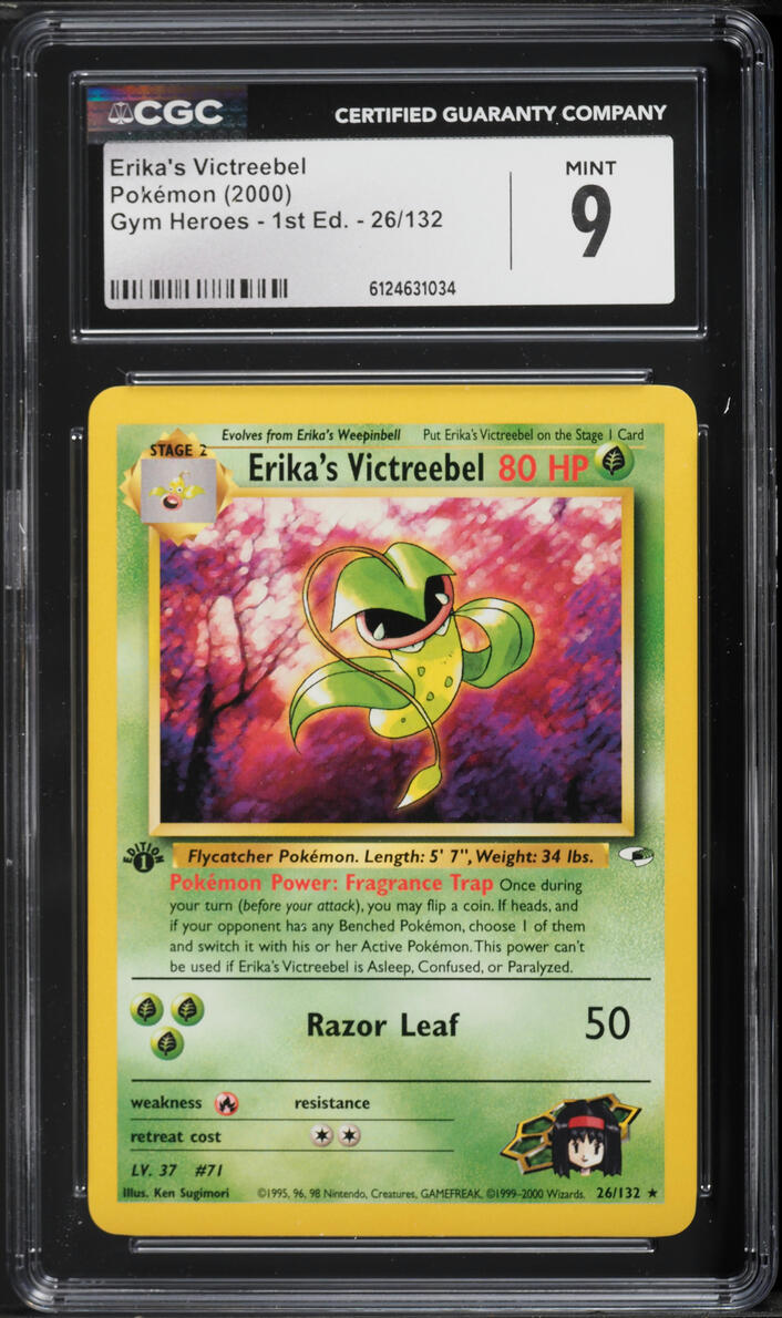 2000 Pokemon Gym Heroes 1st Edition Erika's Victreebel #26 CGC 9 MINT