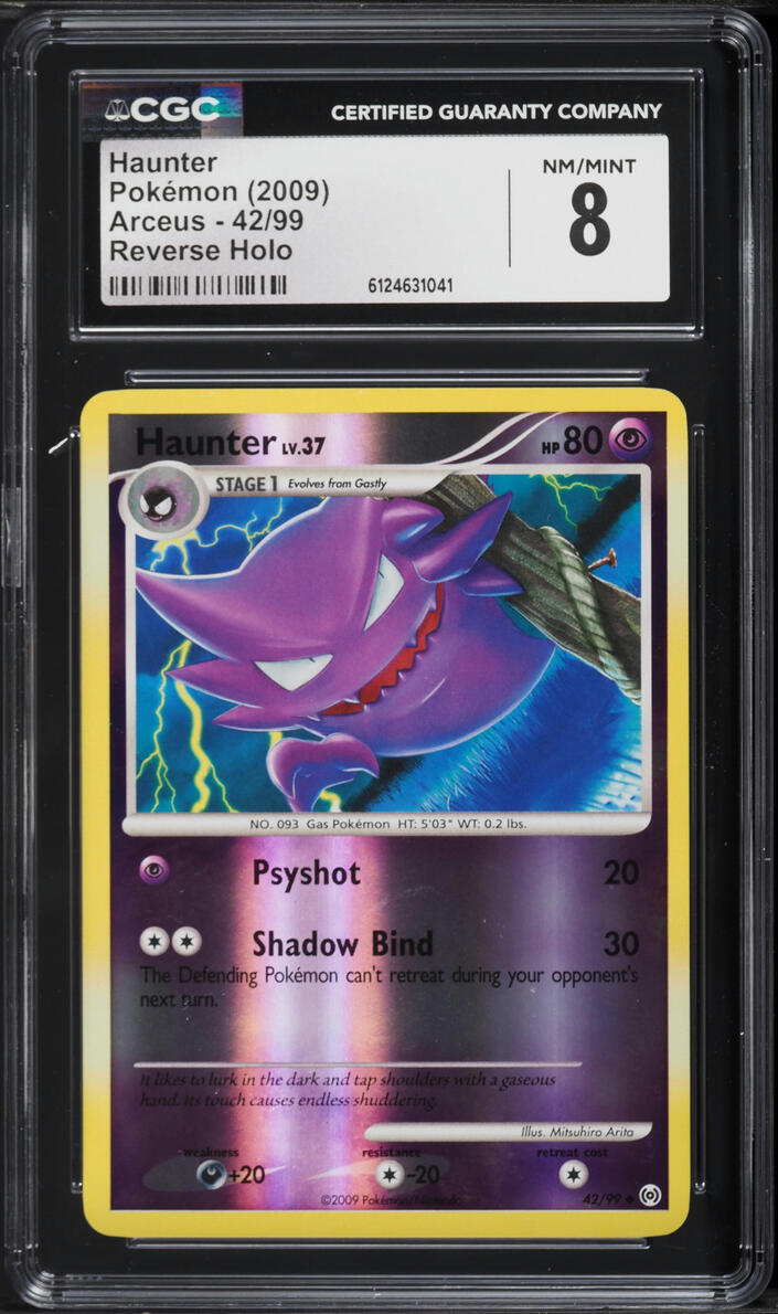 2009 Pokemon Platinum Arceus Reverse Holo Haunter #42 CGC 8 NM-MT