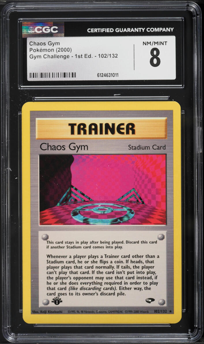 2000 Pokemon Gym Challenge 1st Edition Chaos Gym #102 CGC 8 NM-MT
