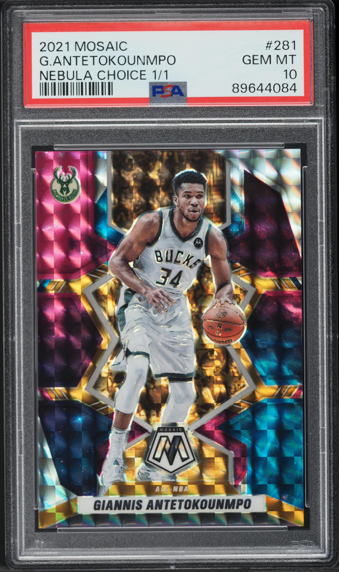 2021 Panini Mosaic Nebula Choice Giannis Antetokounmpo 1/1 #281 PSA 10 GEM MINT