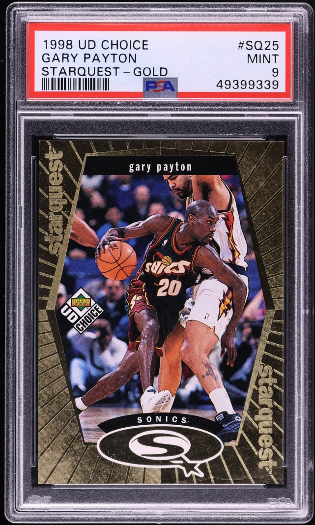 1998 Upper Deck Choice Starquest Gold Gary Payton /100 #SQ25 PSA 9 MINT