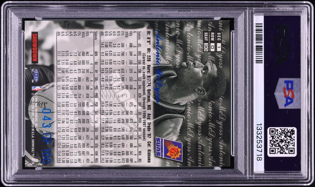 1997 Flair Showcase Legacy Collection Row 0 Antonio McDyess #30 PSA 9 MINT - Photo 2