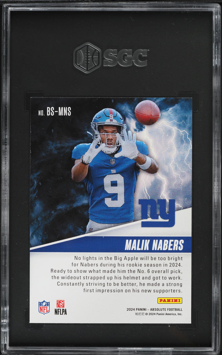 2024 Absolute By Storm Malik Nabers ROOKIE #BS-MNS SGC 9 MINT