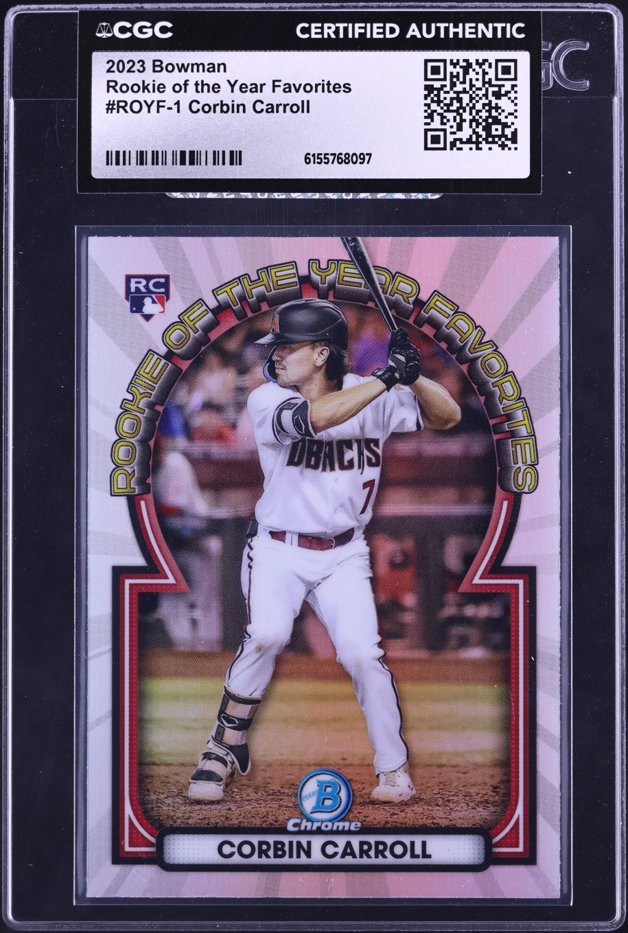 2023 Bowman Chrome ROY Favorites Corbin Carroll ROOKIE #ROYF-1 CGC AUTH