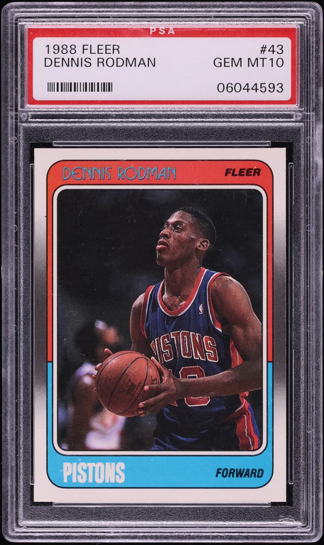 1988 Fleer Basketball Dennis Rodman ROOKIE #43 PSA 10 GEM MINT