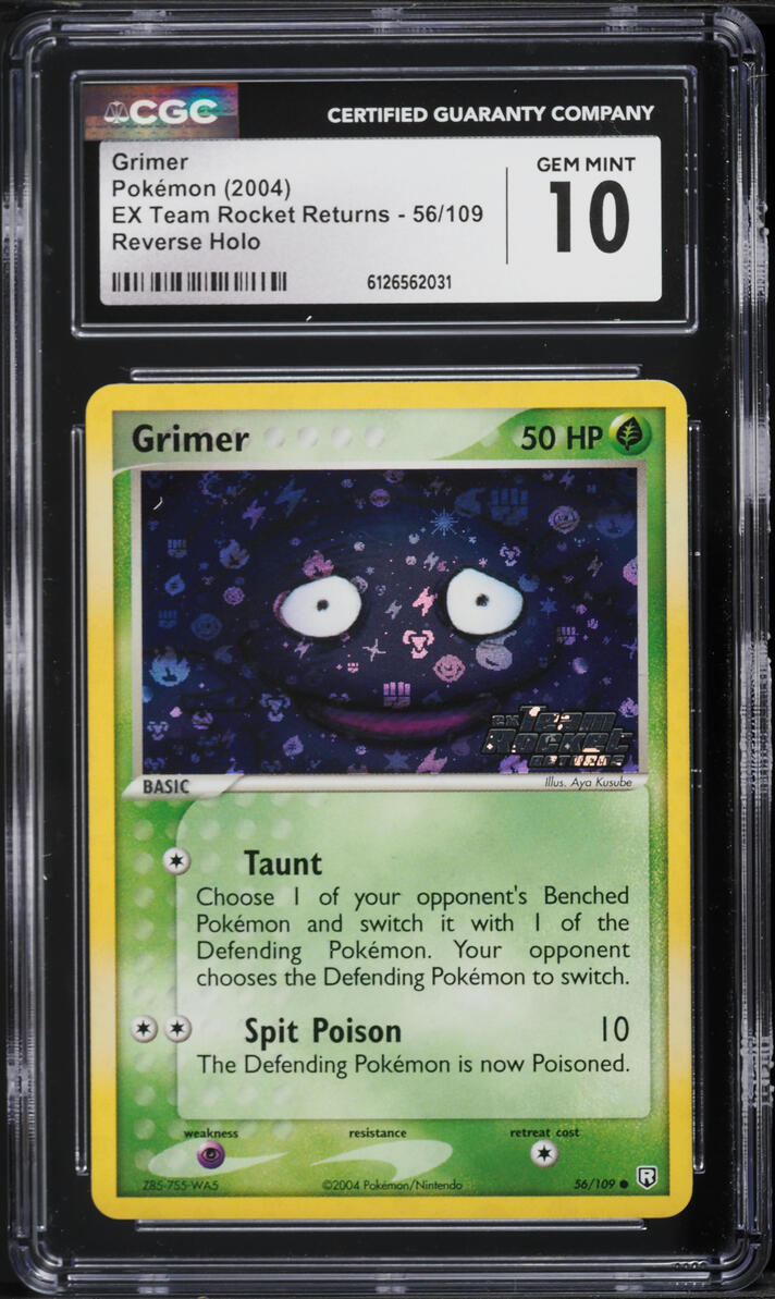 2004 Pokemon EX Team Rocket Returns Reverse Holo Grimer #56 CGC 10 GEM MINT