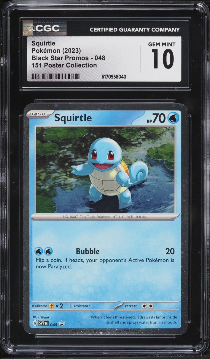 2023 Pokemon Scarlet & Violet Promo 151 Poster Collection Squirtle #48 CGC 10 GEM MINT