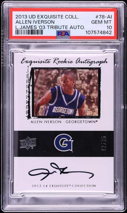 2005 Bowman Chrome Gold Refractor Allen Iverson /50 #100 PSA