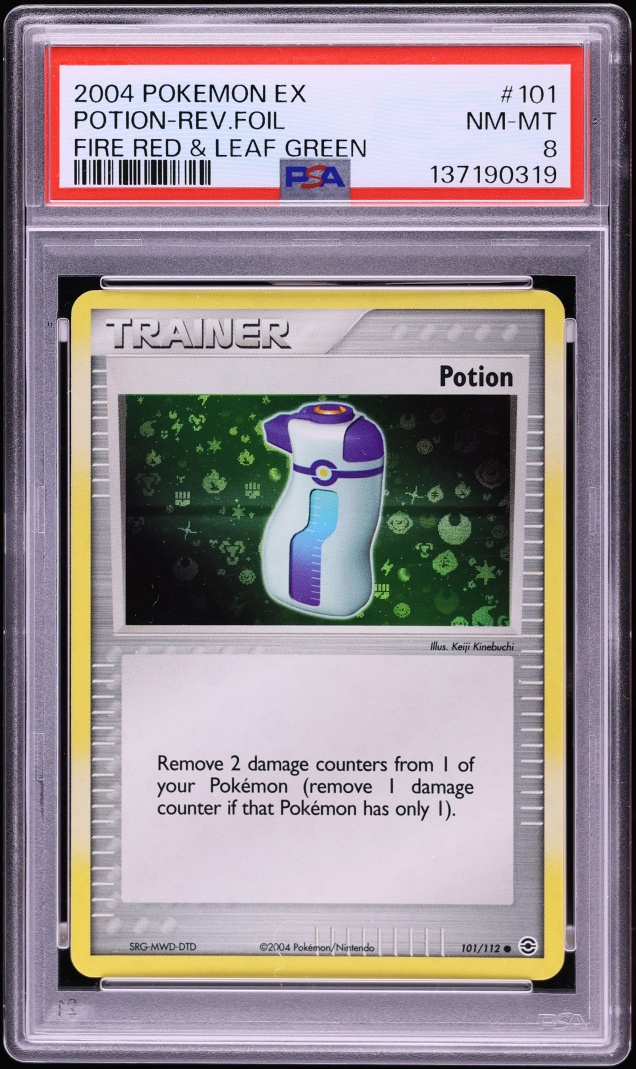 2004 Pokemon EX Fire Red & Leaf Green Reverse Holo Potion #101 PSA 8 NM-MT