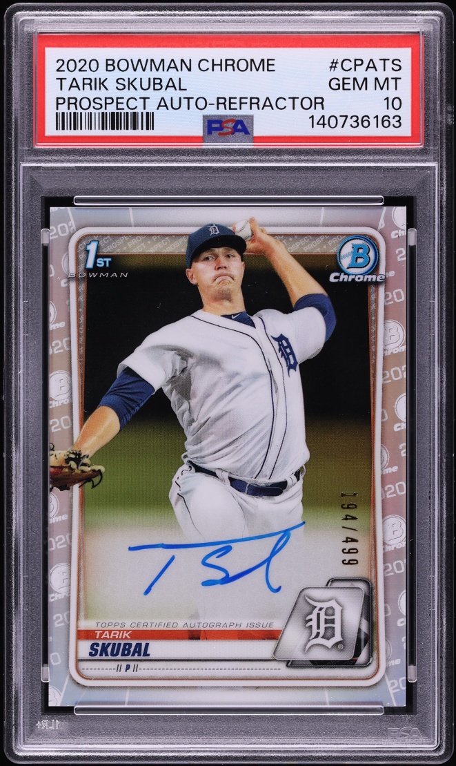 2020 Bowman Chrome Refractor Tarik Skubal PROSPECT AUTO /499 #CPA-TS PSA 10 GEM MINT