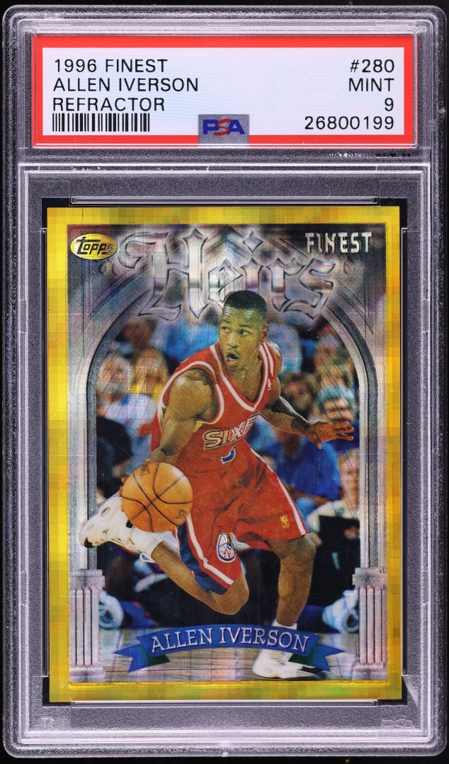 1996 Finest Gold Refractor Allen Iverson ROOKIE #280 PSA 9 MINT