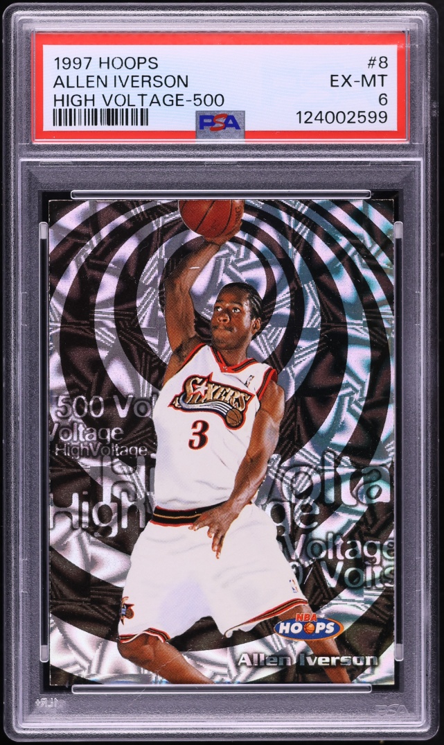1997 Hoops High Voltage Allen Iverson /500 #8 PSA 6 EXMT