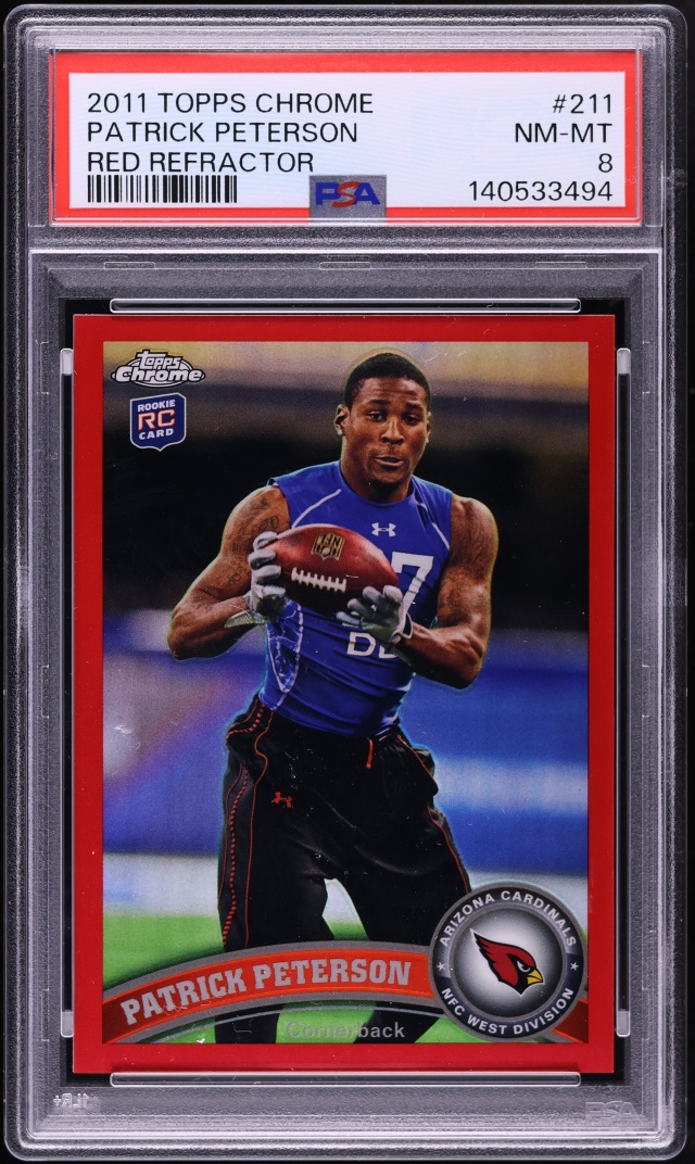 2011 Topps Chrome Red Refractor Patrick Peterson ROOKIE /25 #211 PSA 8 NM-MT