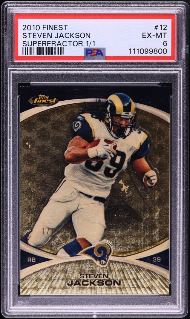 2010 Finest Superfractor Steven Jackson 1/1 #12 PSA 6 EXMT
