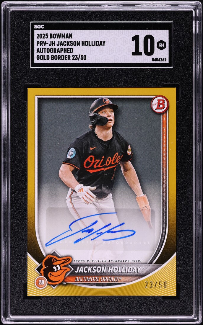 2025 Bowman Rookies & Veterans Gold Border Jackson Holliday