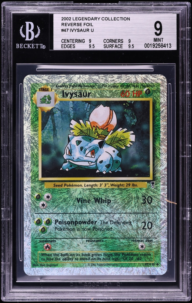 2002 Pokemon Legendary Collection Reverse Holo Ivysaur #47 BGS 9 MINT