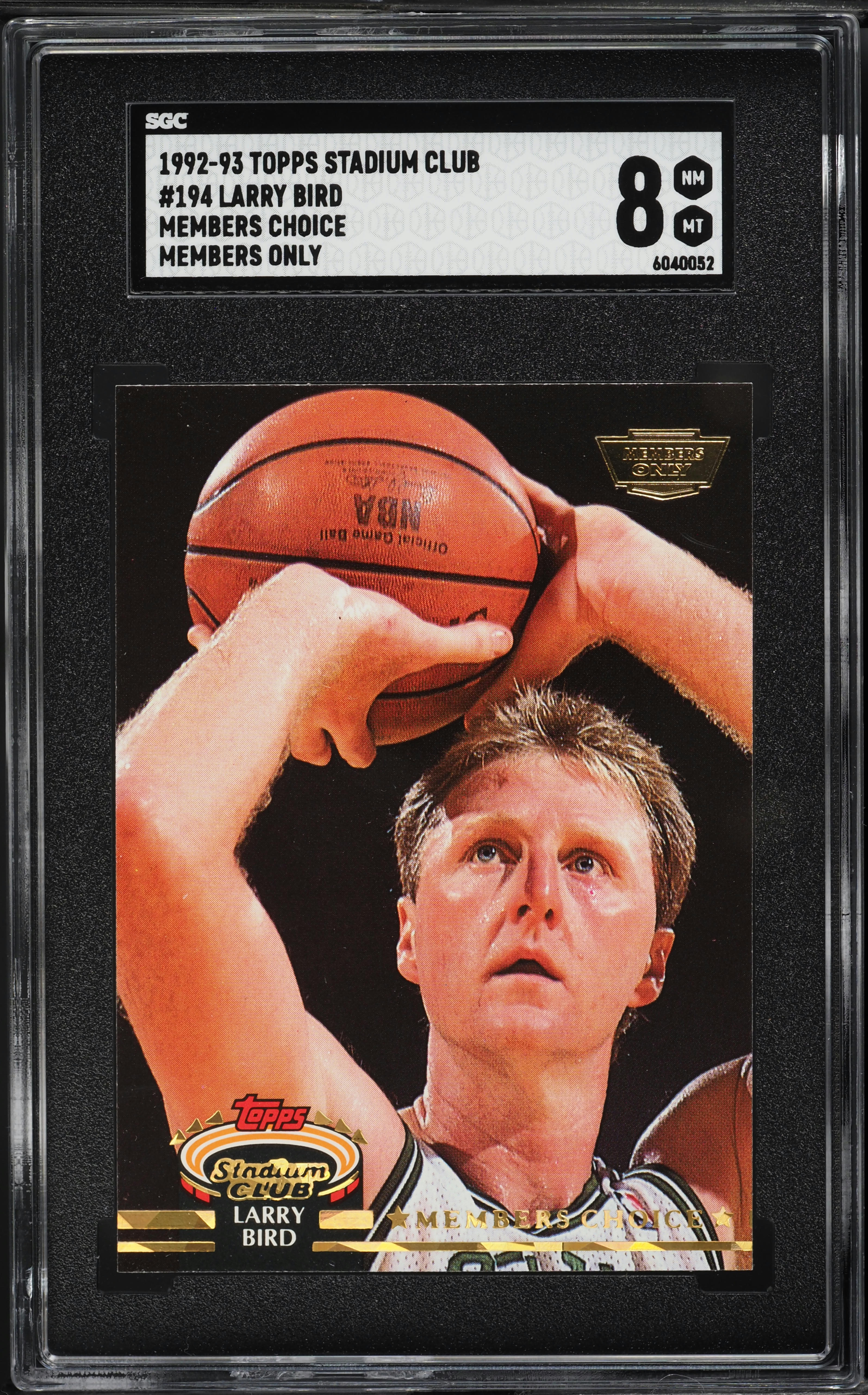 THE STAR CLUB 『FANATIC 』 1992 Stadium Club Members Choice Only Larry Bird #194 SGC 8