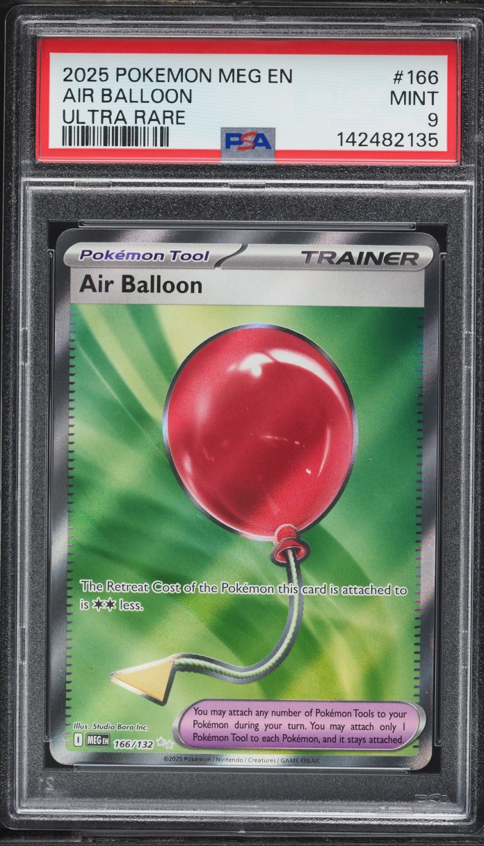 2025 Pokemon Mega Evolution Full Art Air Balloon #166 PSA 9 MINT