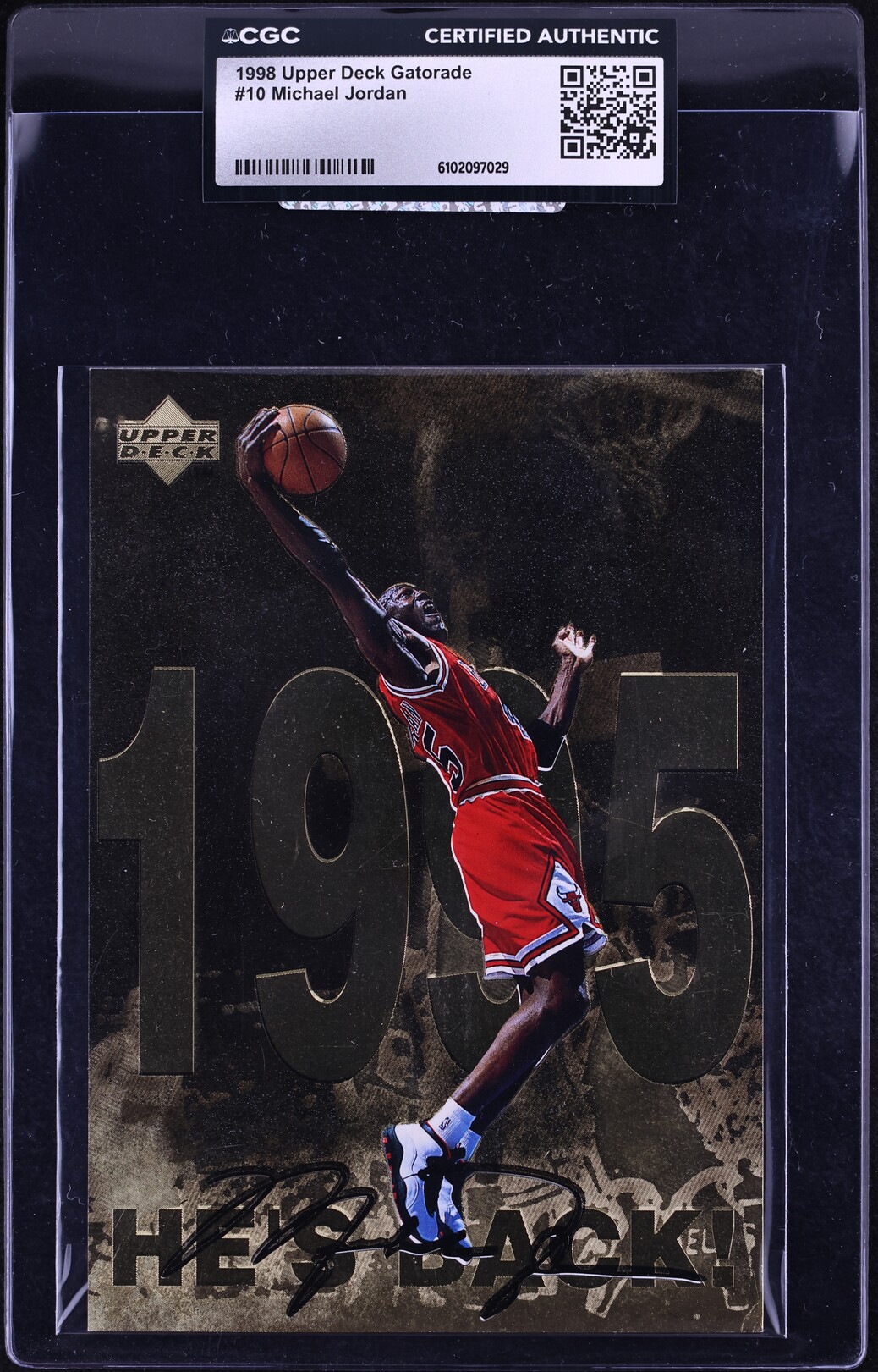 1998 Upper Deck Gatorade Michael Jordan #10 CGC AUTH