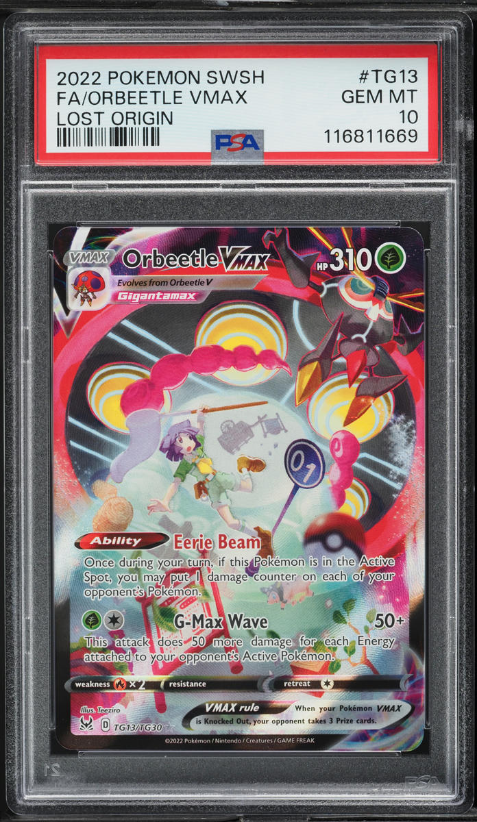 2022 Pokemon Sword & Shield Lost Origin Full Art Orbeetle VMAX #TG13 PSA 10 GEM MINT